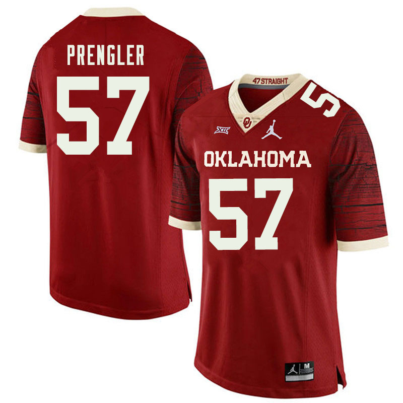 Oklahoma Sooners #57 Brock Prengler College Football Jerseys Sale-Retro